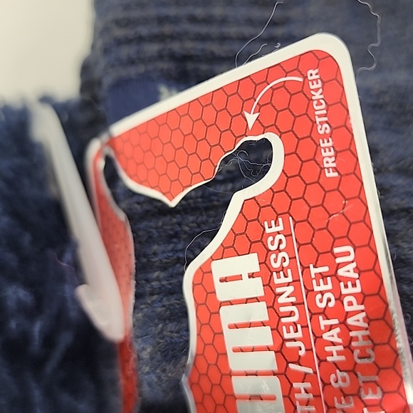⭐️3/ $30⭐️ PUMA Youth Knit Navy Blue Hat & Gloves Matching Set - Picture 6 of 11